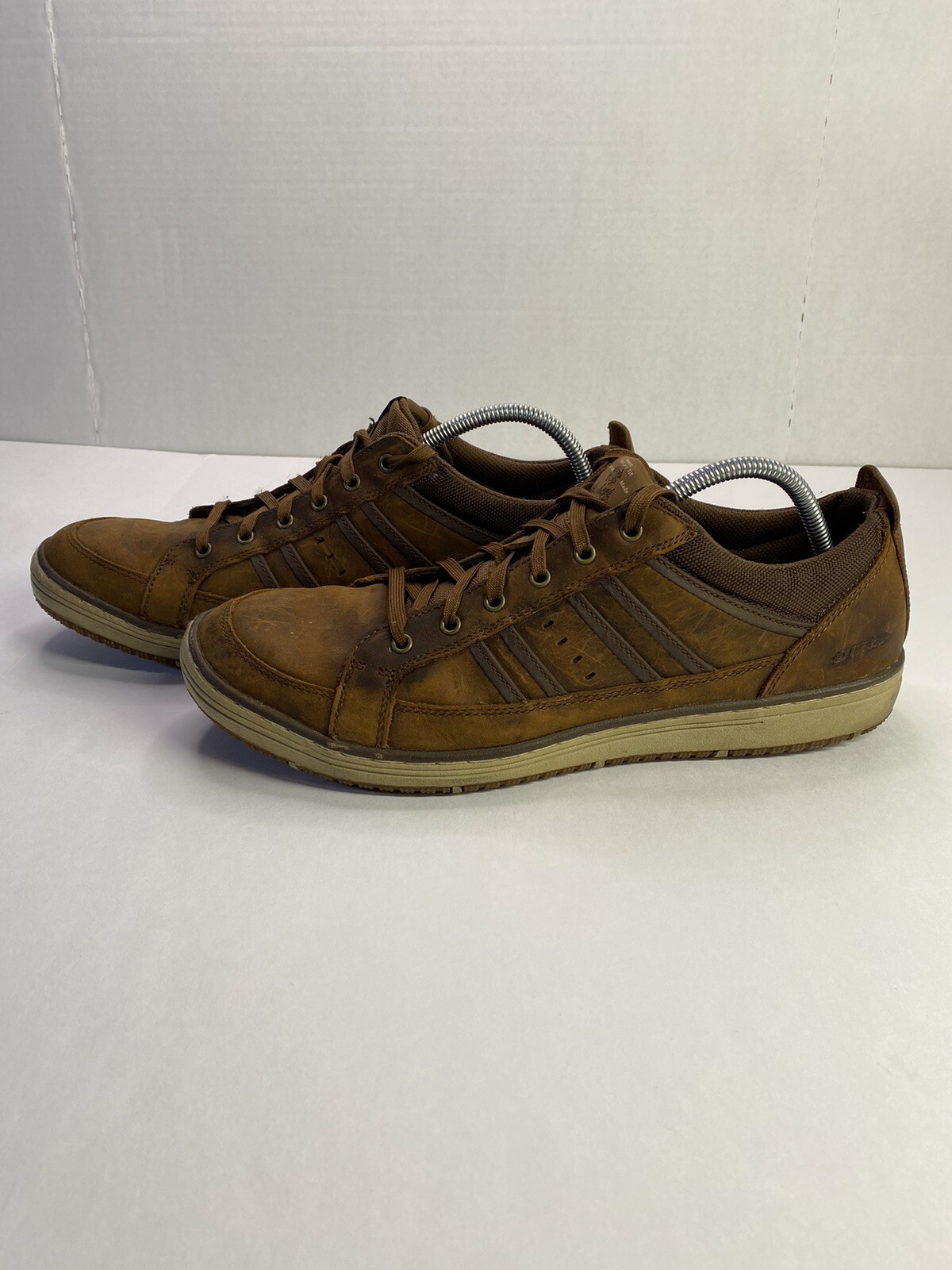 Skechers Shoes Mens 13 Brown Leather Lace Up Athleti… Gem