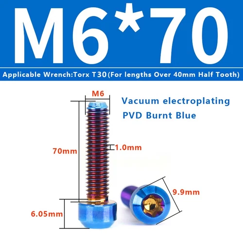 M4M5M6M8M10 Titanium Bolts Taper Cone Socket Head Motorcycle Modification Screws - Picture 74 of 205