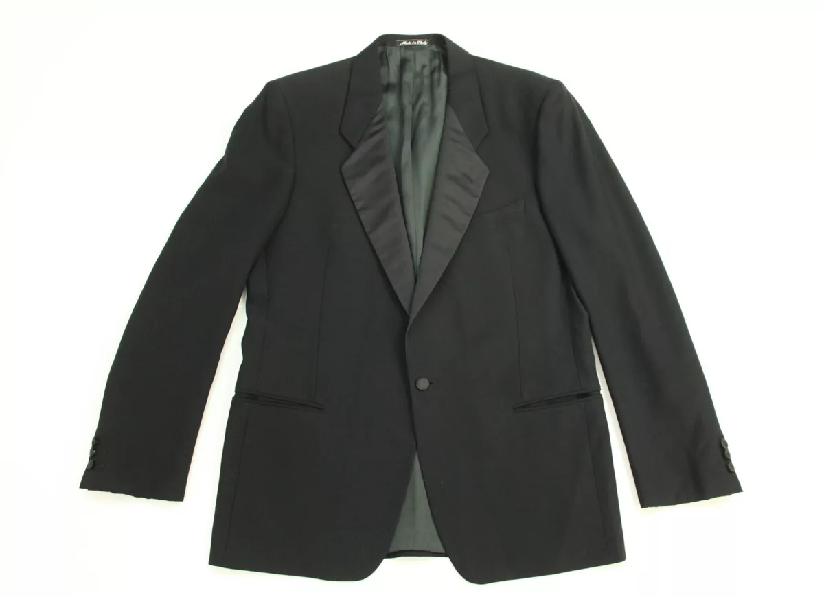 Archive VTG 90s Armani Mani 1 Button Black Wool Silk Tuxedo Jacket