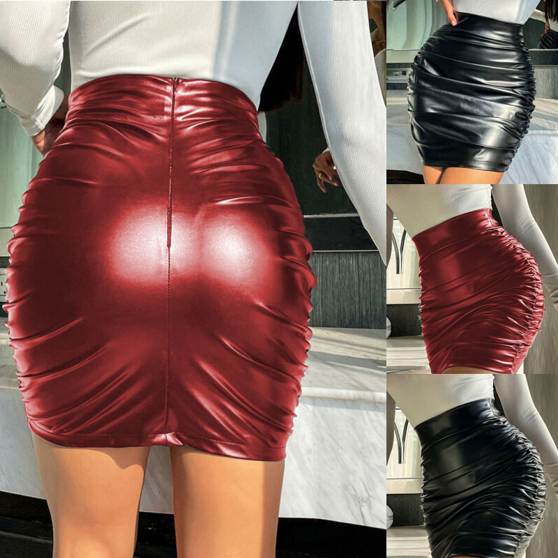 Womens Sexy Mini Skirt High Waist Tummy Control Slim Skirt Casual