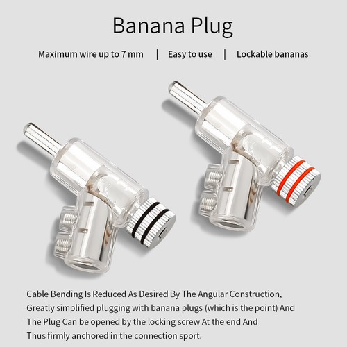 8Pc Hi-End Rhodium Plated LOCK Hifi Speaker Cable Banana Plug CONNECTOR - Picture 13 of 14