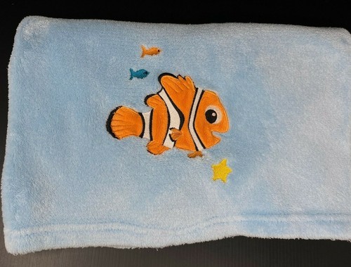 Disney Baby Blue Blanket Finding Nemo Fish Star Plush Fleece Security Lovey