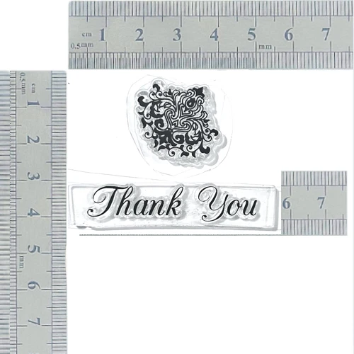 CRAFTBUG SINGLE CLEAR STAMPS ~THANK YOU & FLOURISH CODE T289-B10 - Picture 2 of 2