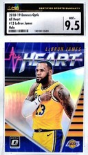 📈 LeBRON JAMES HOLO PRIZM 📈 CSG 9.5 2018-19 DONRUSS OPTIC ALL HEART SILVER 100