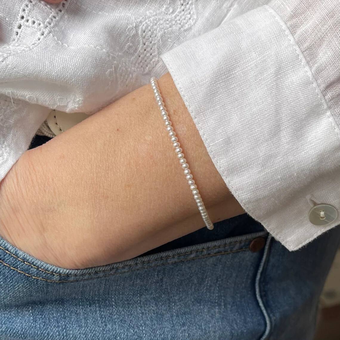 3mm Small Tiny High Luster AAA+ White Round Minimalist Pearl