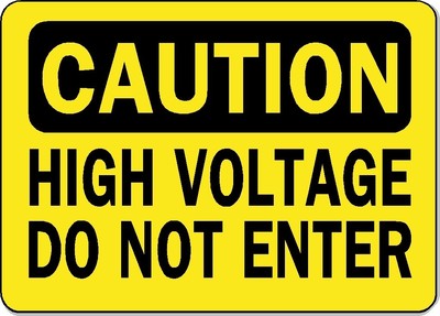 Caution Sign - High Voltage Do Not Enter - OSHA Safety DECAL Sticker
