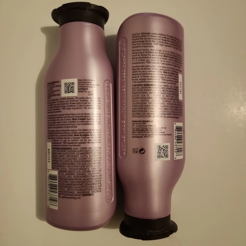 Juego de champú y acondicionador Pureology Hydrate transparente cabello seco teñido 9 oz Foto 2 de 2