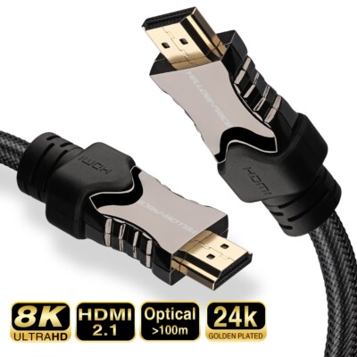 Premium Certified - 6FT HDMI 2.1 Cable - Ultra High Speed 48Gbps 8K HDR HDCP2.2