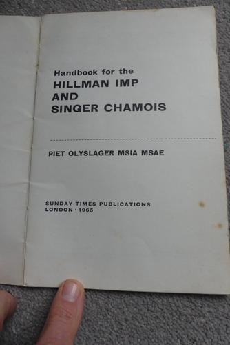 Hillman Imp and Singer Chamois Olyslager Workshop Manual Good Condition - Picture 3 of 10