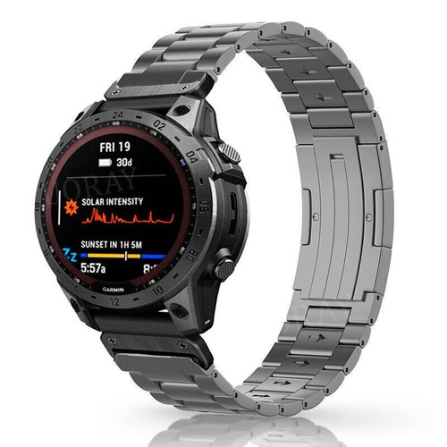 Para Garmin Fenix 7X/6X Pro/5X/5X Plus/3 HR Quick Fit Titan Metal Pulsera Repuesto - Imagen 19 de 21