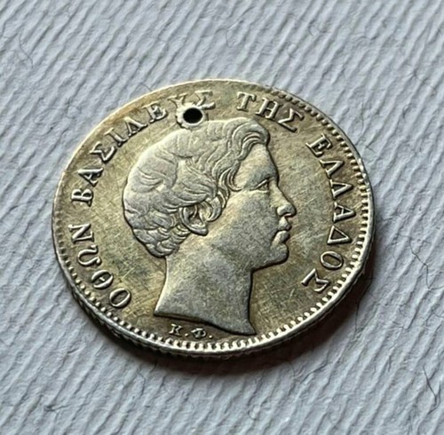 Greece 1/2 Drachmai 1833 Otto King Silver Coins