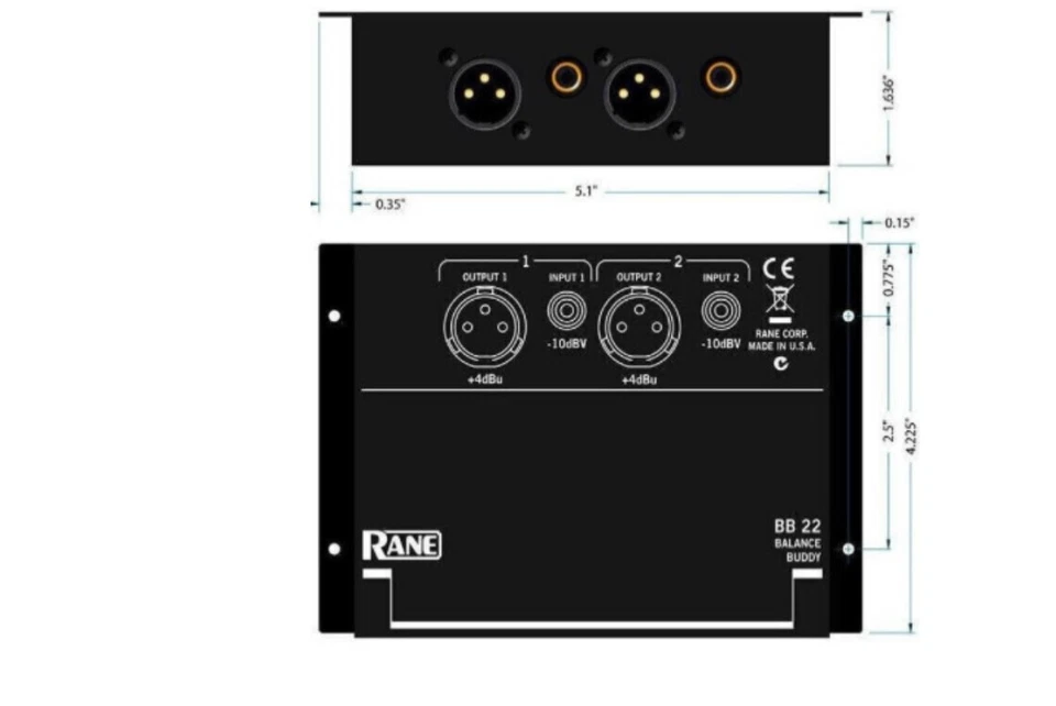 Rane - DI Box (Passive RCA To XLR Unbalanced To Balanced Direct Injection Box)  - Image 2 of 3
