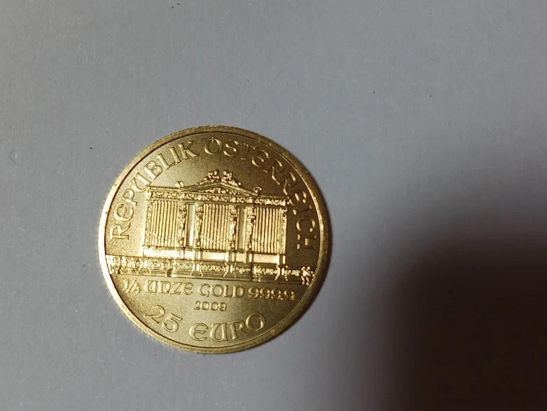 2009 25 Euro Austrian Gold Philharmonic .9999 1/4 oz Brilliant Uncirculated - Image 2 of 2