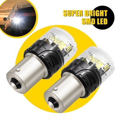 2x AUXITO 1156 LED Reverse Light Canbus Backup Bulb Parking DRL Lamp 6500K White