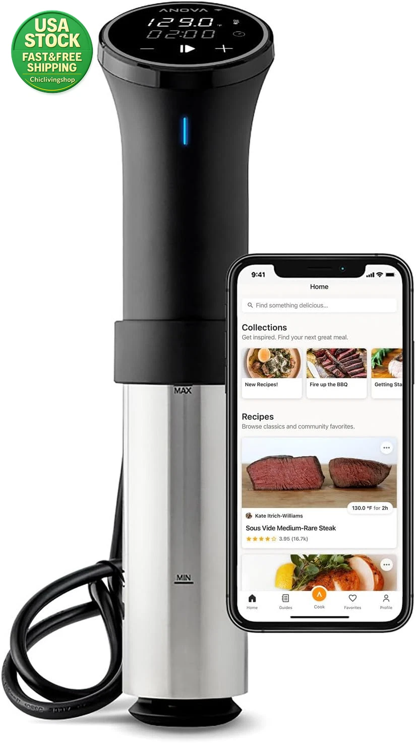 Sous Vide Precision Cooker 3.0 Wifi 1100 Watts Stainless Steel
Opens in a new window or tab