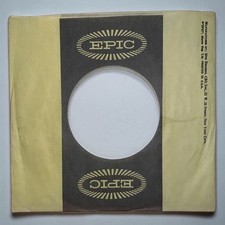 Epic Records Company Paper Sleeve 45 RPM Vinyl Yellow Black Striped Bold Logo