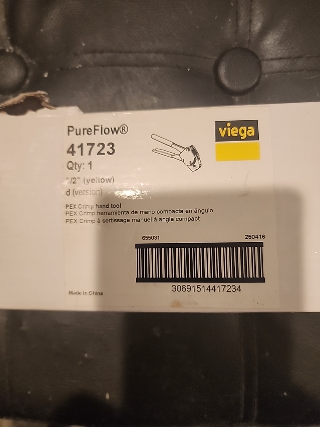 Viega Pure Flow 41723 1/2 Inch Pex Crimp Hand Tool New In Box