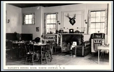 Postcard RPPC Manley's Dining Room North Conway NH   P93