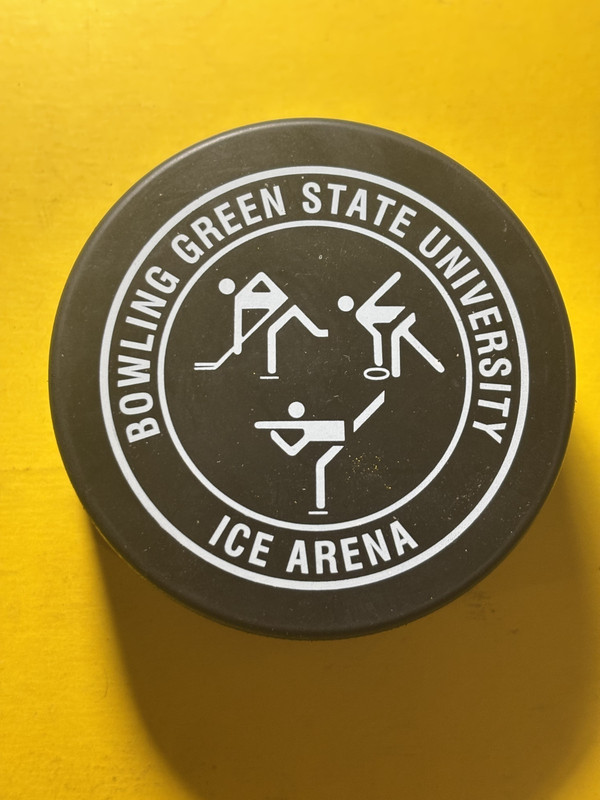 OLD VINTAGE HOCKEY PUCK - BOWLING GREEN STATE UNIVERSITY ICE ARENA BGSU