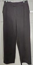 32 Degrees Cool Women's Pull-On Straight-Leg Twill Pants Pockets Gray SMALL NWT