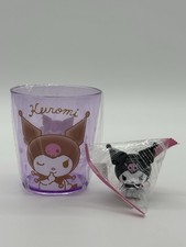 Sanrio Kuromi Small Plastic Cup with Kawaii Kuromi Figure Lot Bundle