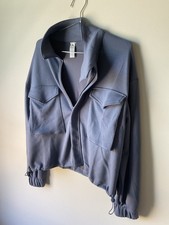 NWT Sz S Yogalicious Soft lite Scuba Autumn Jacket Night Shadow Blue