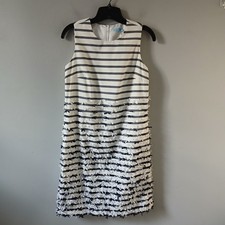 J Mclaughlin Womens Size 2 Jane Shift Dress Striped Sleeveless Bows NWT $238!!!