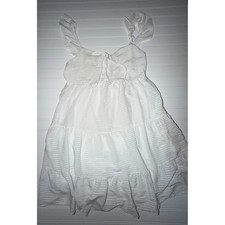 Altard State White Tiered Ruffle Strap Mini Dress Smocked Back Size Medium