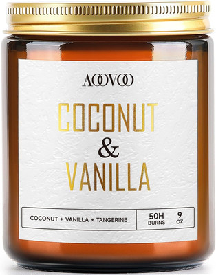 AOOVOO Coconut Vanilla Candles - 9 Oz Scented Candles, Aromatherapy Candle, Soy