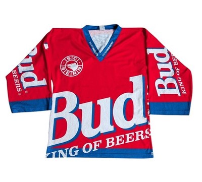SC BERN Schweiz Eishockey Budweiser AOP Trikot selten Vintage groß gratis Versand