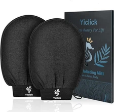 (Free Duty Tax) Exfoliating Gloves 2 Pcs, Exfoliating Body Scrubber for Bath