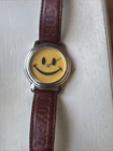 Vintage Joe Boxer 1995 Rotating Smiley Face Mens Watch 36mm Timex