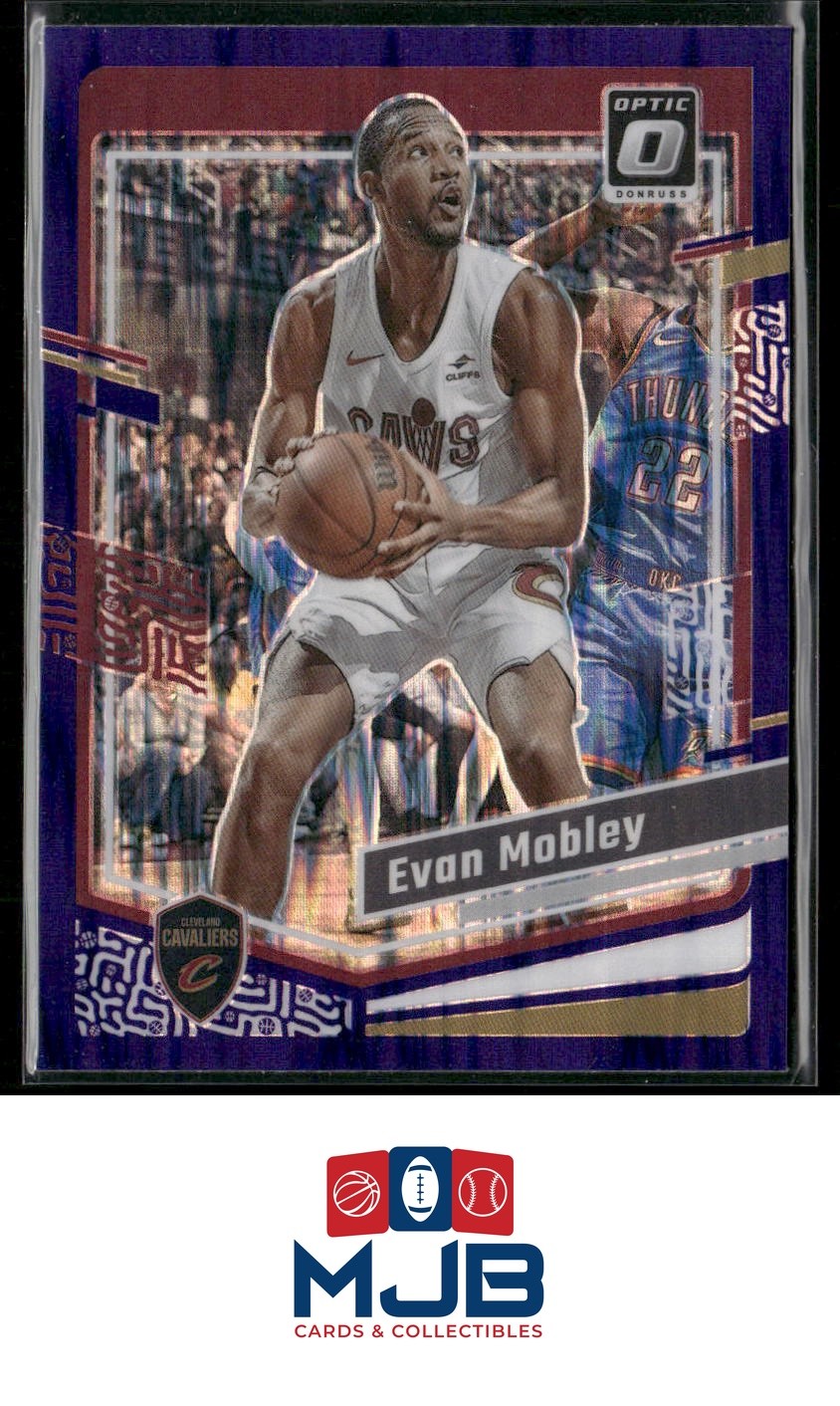 2023-24 Donruss Optic Evan Mobley Purple Shock #45 Cleveland Cavaliers