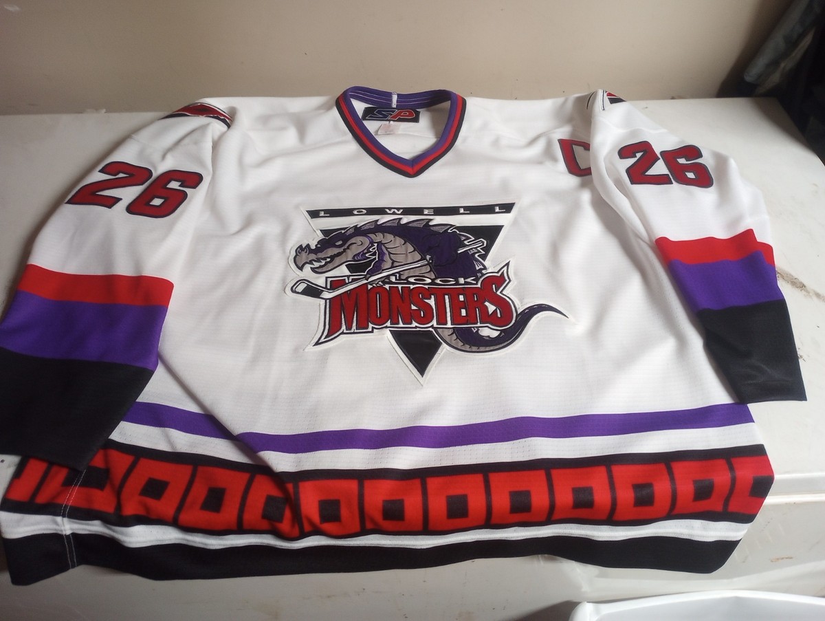 SP lowell Monsters Hockey Jersey White Red Black Purple Size 60 | eBay