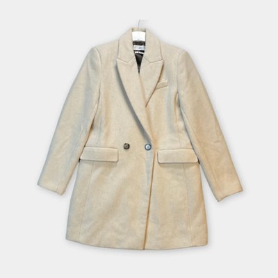 Mantel Mango Damen Gr. S Offwhite/ cremeweiß 30% rec. Polyester Elegant Coat