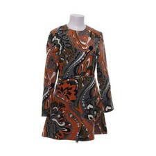 Zara, Kleid, Größe: M, Orange/Grün/Mehrfarbig, Elasthan/Polyester, Paisley #cmT