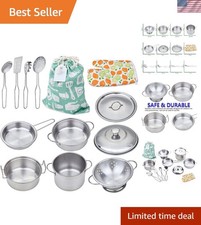 Realistic Mini Cooking Utensils & Pots Set for Young Chefs - 12 Pieces