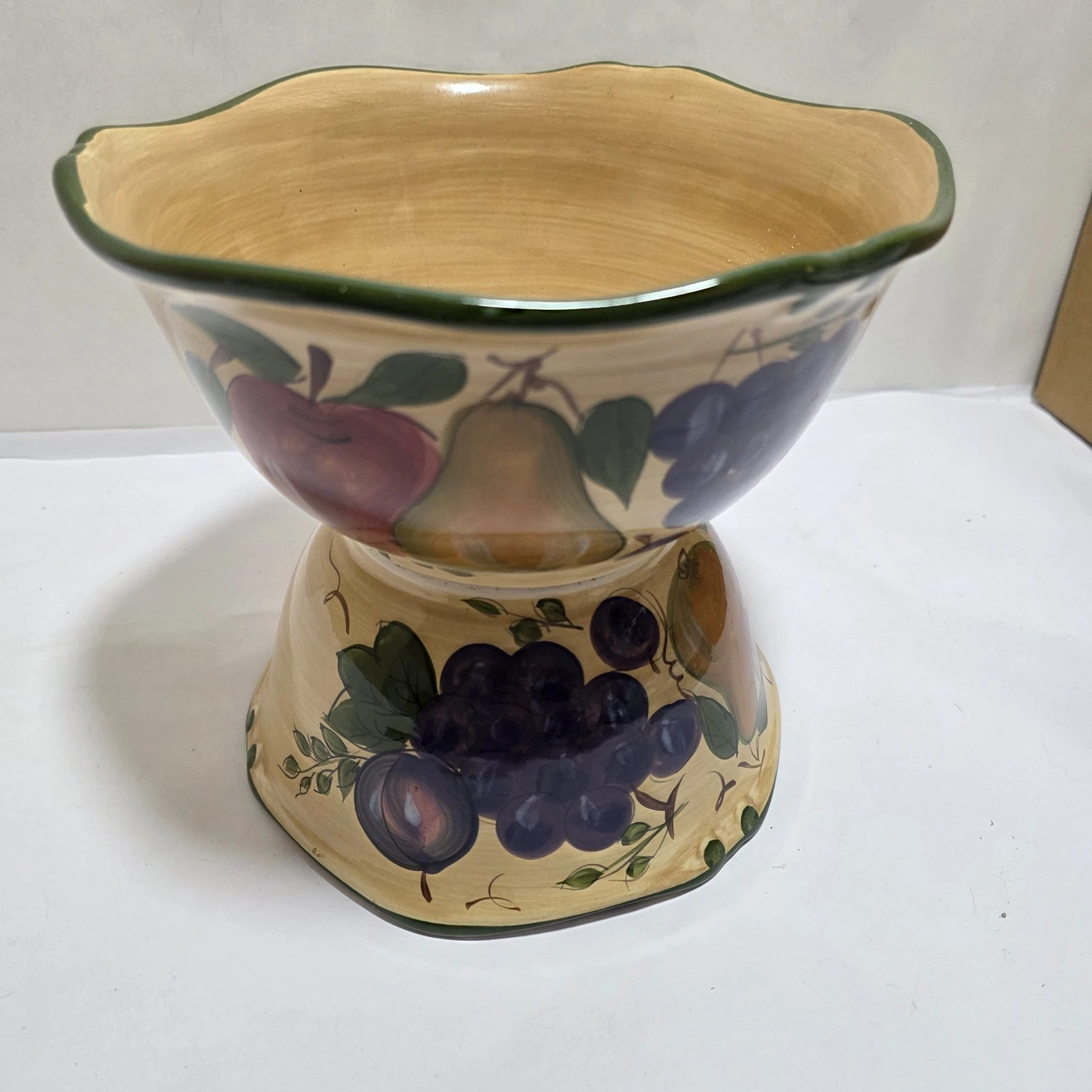 Home Trends Fruit Apple Grape "Granada" Set of 2 Vintage Nesting Mixing Bowls