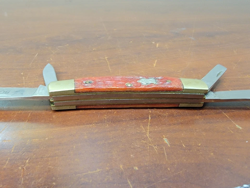 Cuchillo Plegable Buck Creek Alemania Bobcat Hueso Rojo Congreso Foto 4 de 4