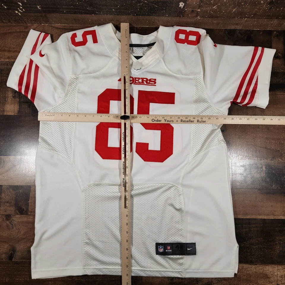 Camiseta masculina de futebol San Francisco 49ers 48 branca Vernon Davis #85 NFL Swoosh - Imagem 3 de 4