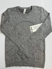 lululemon Swiftly Relaxed Long-Sleeve Shirt Hip Length. Slate/White. 0,2,4,6 NWT