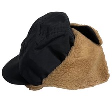 L.L. Bean Gore-Tex Primaloft Trapper Hat Mens S/M Black Tan Ear Flap OP675 USA