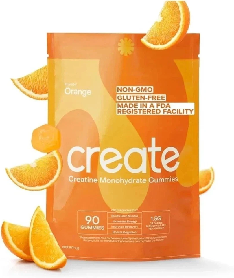 (2 Flavors) Create Creatine Monohydrate Gummies Bundle – Orange + Watermelon - Image 2 of 4