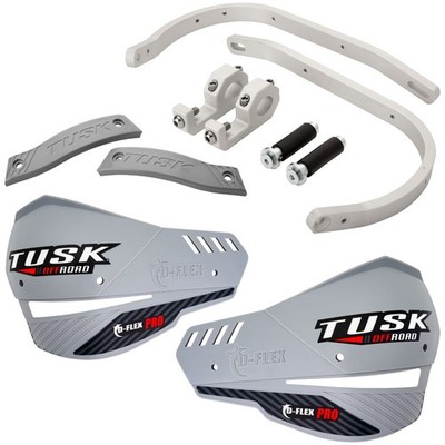 TUSK 1871450061 D-Flex Pro Advent. Handguards Silver Bar/Grey Plastics 7/8'' Bars