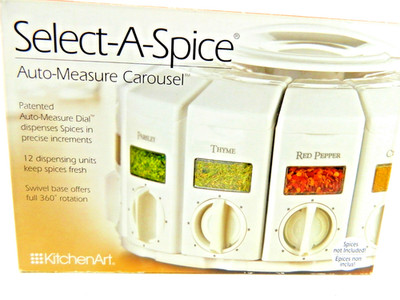 KitchenArt Select-A-Spice Carousel Spice Rack Auto Measure 12 Containers New NIB