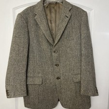 Vintage Burberrys Harry Tweed Heavyweight Green Wool Sports Coat Mens 42R READ