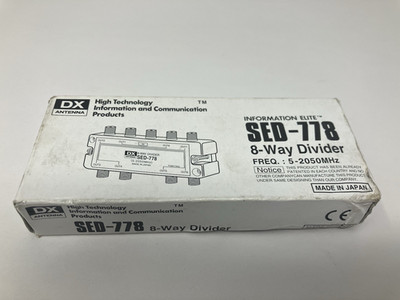 New DX Antenna 8-Way Divider Splitter SED-778 5-2050 MHz NOS Gold Series