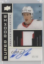 2021 Upper Deck Premier 2002-03 Super Rookie 5/49 Lassi Thomson Patch Auto 4f5