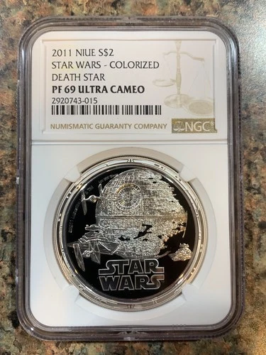 2011 $2 NIUE STAR WARS DEATH STAR 1 Oz. Silver NGC PF69 Ultra Cameo