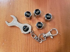 Audi Valve Stem Caps Metal With Wrench Keychain